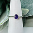 Amethyst Rings - Size 6 Teardrop Pear Stackable - Bezel Set Sterling Silver