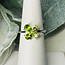 Peridot Rings - Size 4 Butterfly Faceted - Prong Claw Set Sterling Silver