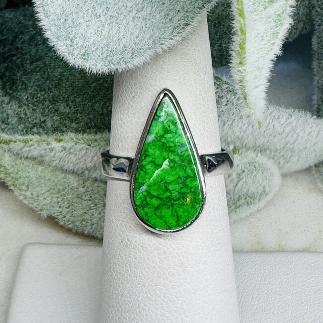 Maw Sit Sit Rings - Size 6 Teardrop Pear Bezel Set - Sterling Silver