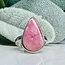 Pink Cobaltoan (Cobaltian Cobalto Salrose Cobaltocalcite) Calcite Rings - Size 7.5 Teardrop Pear Bezel Set - Sterling Silver