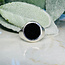 Black Tourmaline Men's Rings - Size 8 Round Circle Bezel Set - Sterling Silver