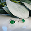 Emerald Earrings - Oval Faceted Studs - Prong Claw Set Sterling Silver Push Back (AAA Grade)