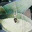 Moldavite Necklaces - Teardrop Pear Faceted Bezel Set - Sterling Silver 16-18" Dainty Chain