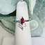 Red Garnet Rings - Size 10 Faceted Marquise 'Wheat' Bezel Set - Sterling Silver