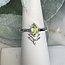 Peridot Rings - Size 4 Faceted Marquise 'Wheat' Bezel Set - Sterling Silver