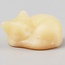 Orange Calcite Sleeping Cat Figurine - Small Animal Carving Statue - 1.5"