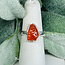 Carnelian Rings - Size 7 Rough Raw Natural - Bezel Set Sterling Silver