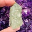 Green Prehnite (Epidote Inclusion) Tower Point Generator - Half Raw/Half Polished - Medium (2-4") Tourmalinated Rutile