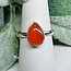 Carnelian Rings - Size 9 Teardrop Pear Bezel Set - Sterling Silver