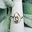White Buffalo Turquoise Copper Rings - Size 6 Teardrop Pear Bezel Set - Sterling Silver