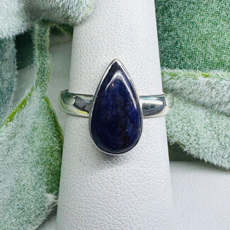 Sugilite Rings - Size 7 Teardrop Pear Bezel Set - Sterling Silver