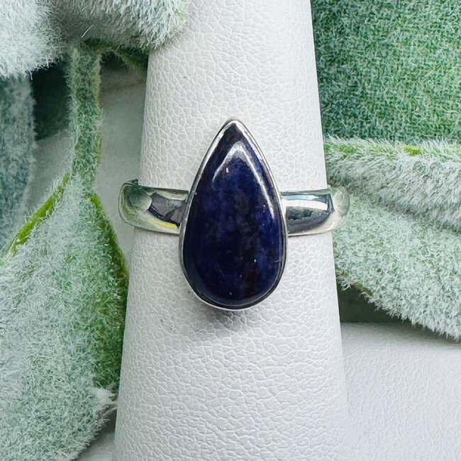 Sugilite Rings - Size 7 Teardrop Pear Bezel Set - Sterling Silver