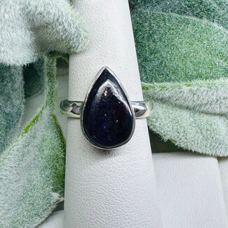 Sugilite Rings - Size 8 Teardrop Pear Bezel Set - Sterling Silver