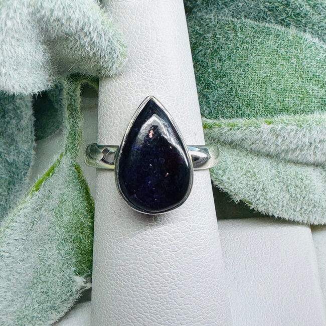 Sugilite Rings - Size 8 Teardrop Pear Bezel Set - Sterling Silver
