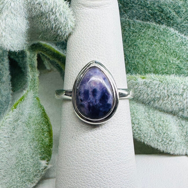Tiffany Stone Rings - Size 6 Teardrop Pear Raised Bezel Set - Sterling Silver