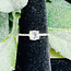 White Topaz Rings - Size 10 Circle Round Faceted Stackable - Prong Claw Set Sterling Silver