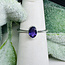 Amethyst Rings - Size 7 Oval Faceted Stackable - Bezel Set Sterling Silver