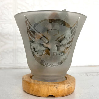 Aquamarine Lamp - Angel Wings Natural Rough Raw Chunks in Frosted Glass - Light Included