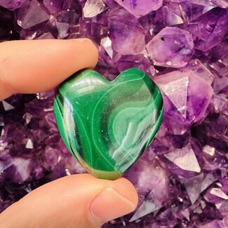 Malachite Hearts 2" Medium