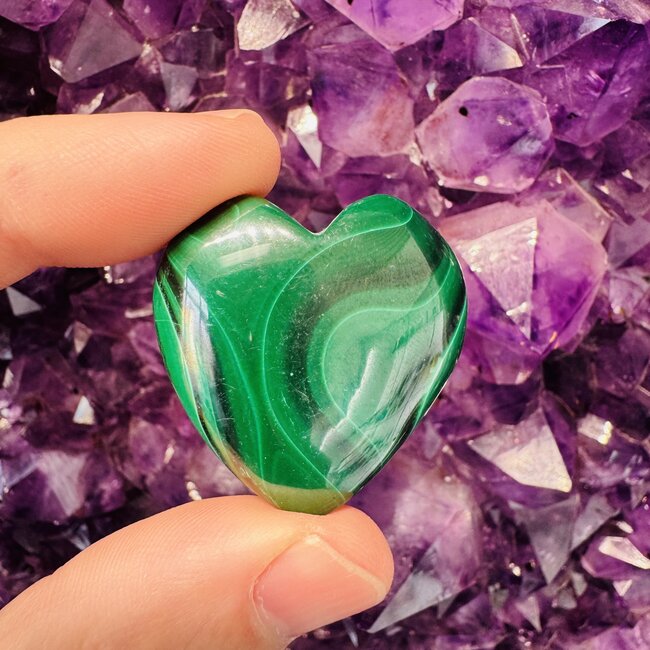 Malachite Hearts 2" Medium
