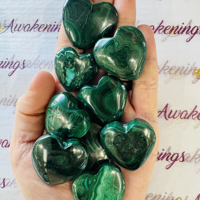 Malachite Hearts 2" Medium