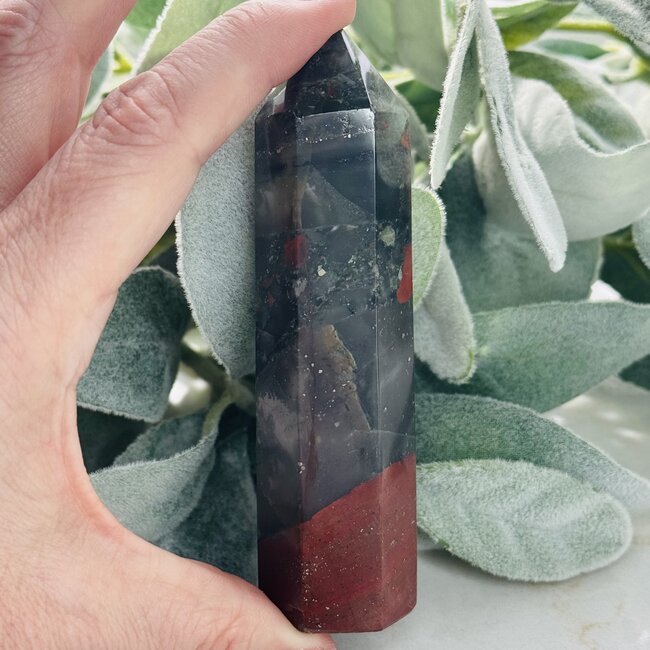 Bloodstone Blood Stone (Seftonite Heliotrope) Towers Points Generators - Large (3-5")