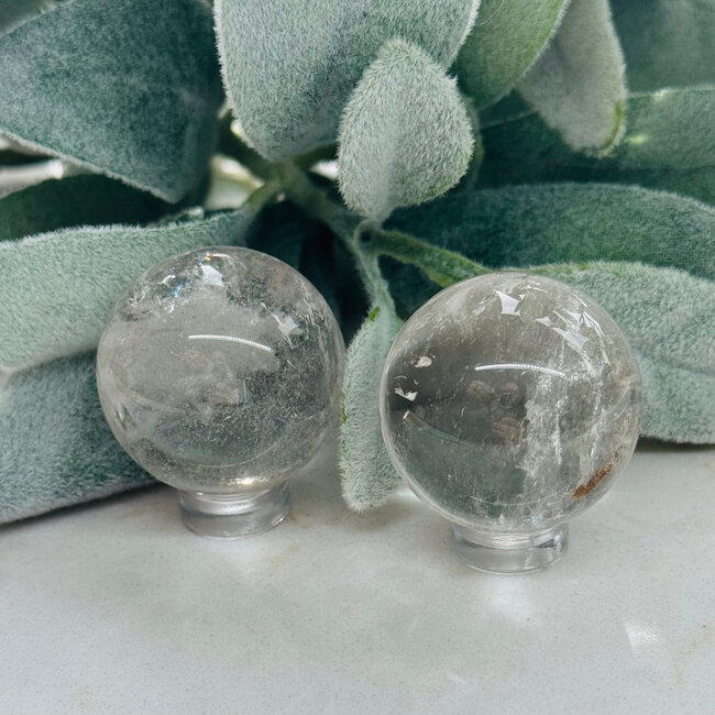 Clear (Crystal) Quartz Spheres Orb Globes - 30-35mm