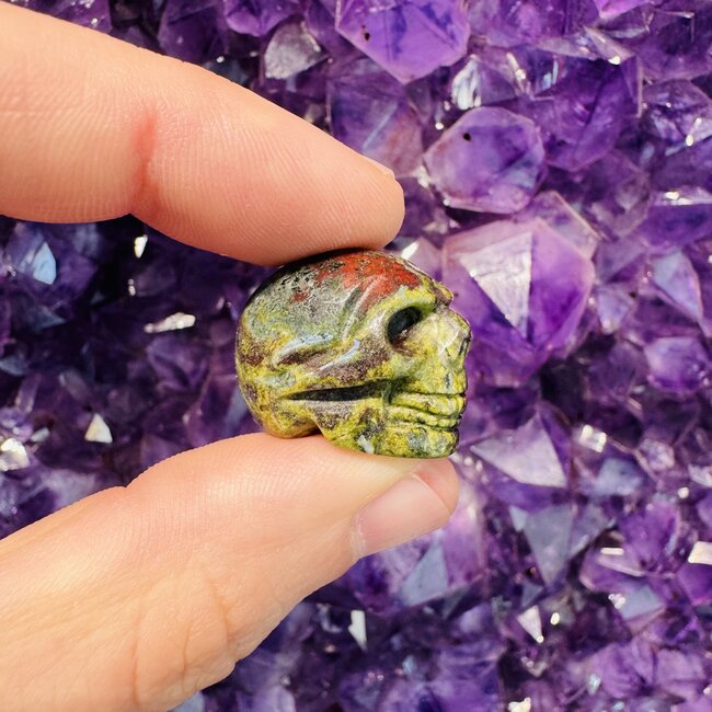 Dragon’s (Dragons Blood Stone) Jasper Skulls - Mini