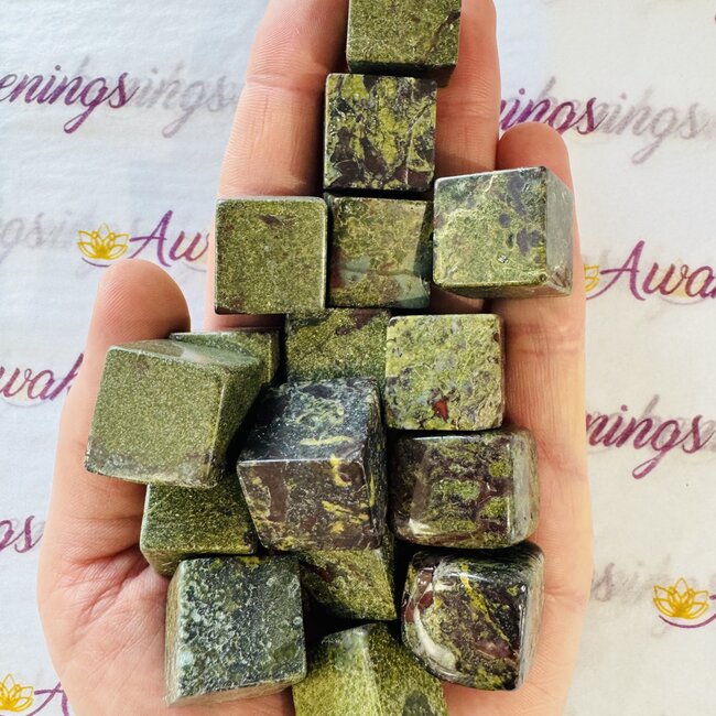 Dragons Blood Jasper Cubes - 1"