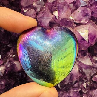 Rainbow Hematite Hearts - Large Rainbow Hematite Hearts - Large