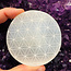 Selenite (Satin Spar Gypsum) Charging Disks Plates - Small Flower of Life Round Circular