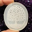Selenite (Satin Spar Gypsum) Palm Pillow Pocket Stone - Tree of Life Engraved 1.5"