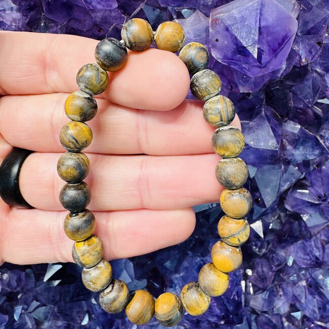Gold Tigers Eye (Matte) Bracelet - 8mm