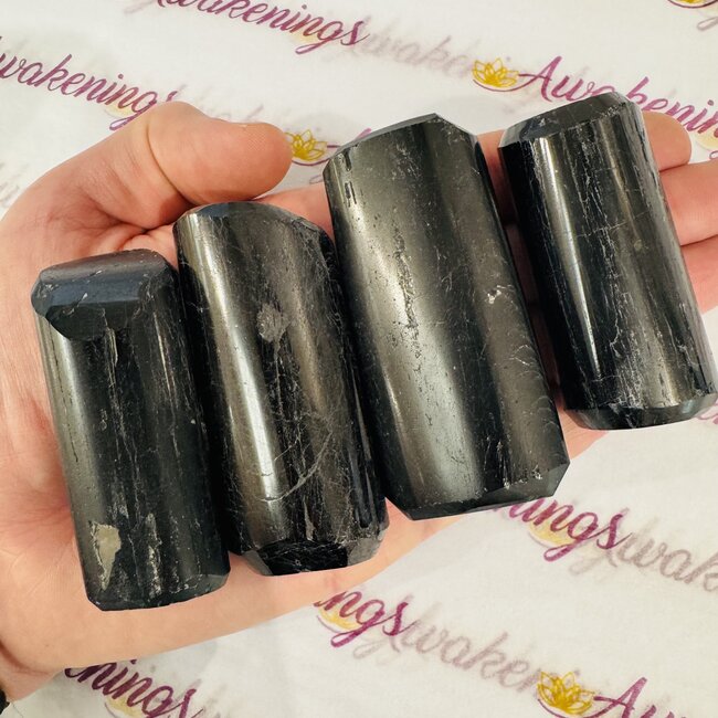 Black Tourmaline Polished Standing Free Form - Small (2-4")