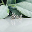 Labradorite Earrings - Dog Paws Studs - Faceted Bezel Set Sterling Silver