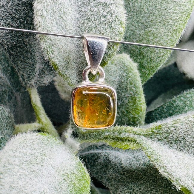Imperial Topaz Pendants - Square Bezel Set - Sterling Silver
