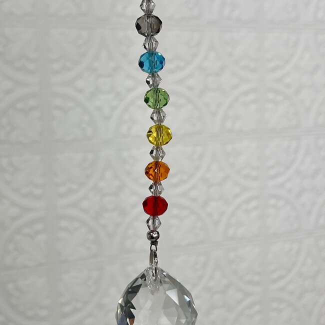 Chakra Suncatcher Sun Catcher with Faceted Crystal Prisms - Hangable (6") Home Decor Mirror Window