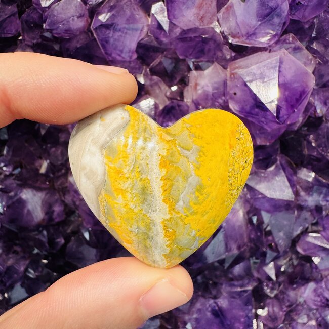 Bumblebee Jasper Heart- Medium