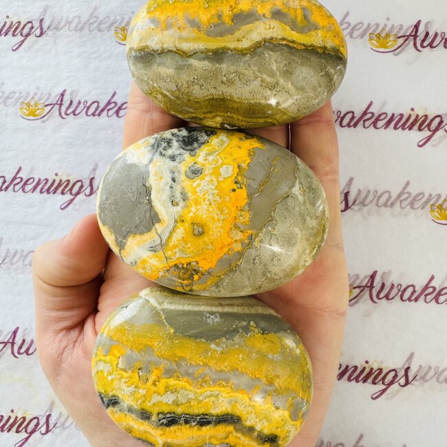 Bumblebee Jasper Palm Pillow Pocket Stone-XL