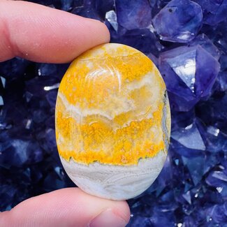 Bumblebee Jasper Palm Pillow Pocket Stone