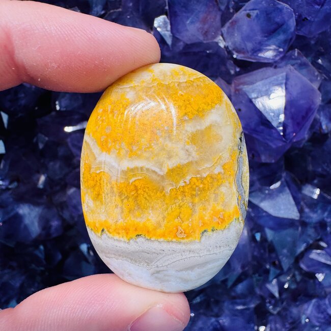 Bumblebee Jasper Palm Pillow Pocket Stone