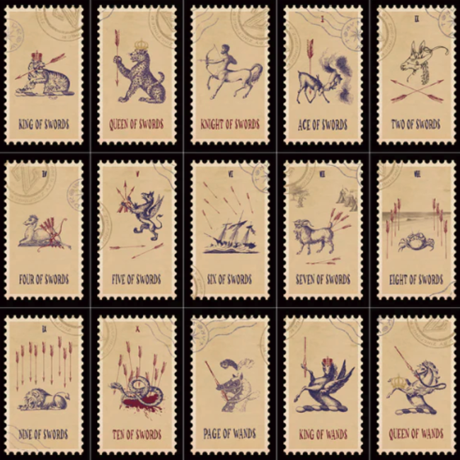 The Vintage Stamp Tarot Cards Deck