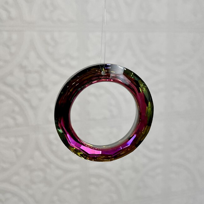 Circle Ring (Rainbow) Prism Suncatcher Sun Catcher - 50mm Iridescent Window Mirror Crystal - Faceted