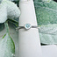 Aquamarine Rings - Size 7 Faceted Round Circle - Bezel Set Sterling Silver