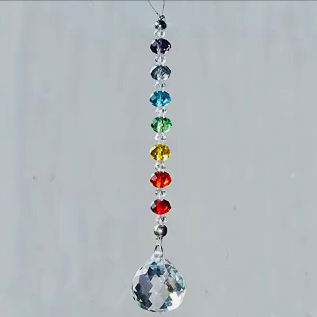 Chakra Suncatcher Sun Catcher with Faceted Crystal Prisms - Hangable (6") Home Decor Mirror Window