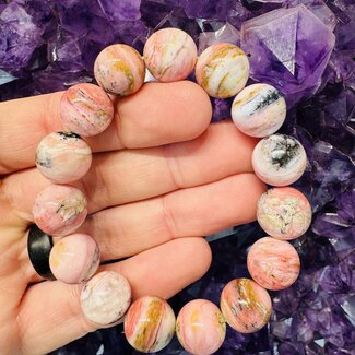 Strawberry Pink Opal Bracelet - 10-12mm