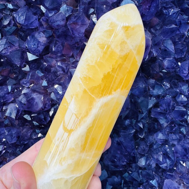 Honeycomb Calcite Tower Point Generator - 5.5" Large
