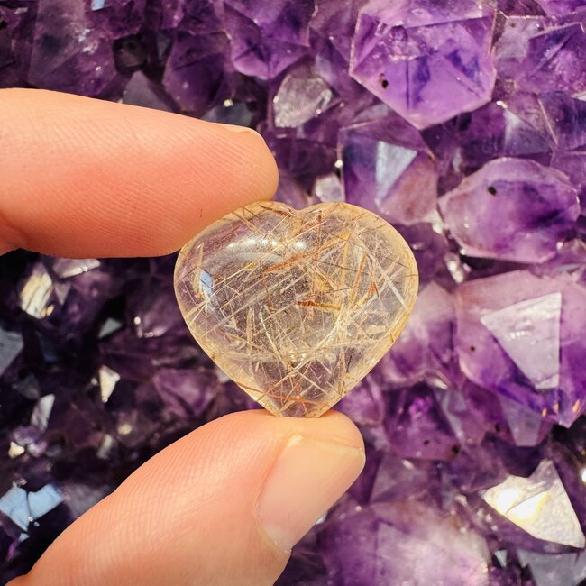Rutilated Quartz Mini Hearts