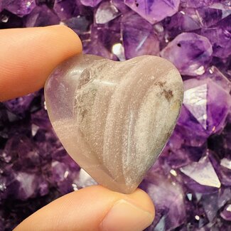Purple Lavender Lithium Quartz Hearts - Medium 1-1.5"