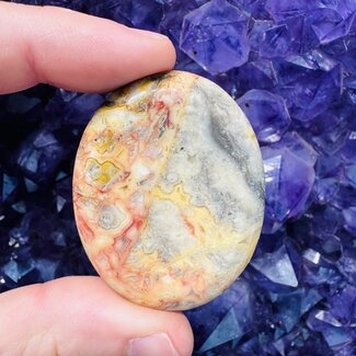 Crazy Lace Agate Worry (Thumb Fidget Relaxation Pocket) Stones - Oval Large